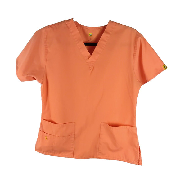 Wonder Wink Women's Scrub Top Size Small Orange Tangerine - Picture 6 of 7